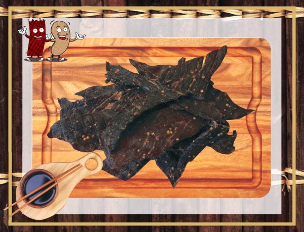 Buy Thin Teriyaki Biltong online – lean beef snack with sweet and savoury teriyaki marinade, high in protein.