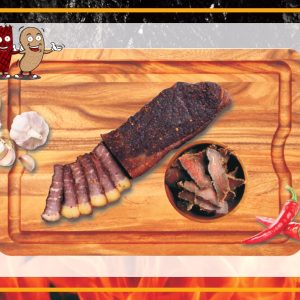 Buy Fatty Chilli Biltong online – spicy, fatty, high-protein beef snack made with Aussie chilli seasoning.