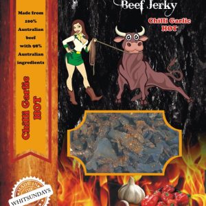 Chilli Garlic Hot 200g Buy Done Mooin Chilli Garlic Hot Jerky – spicy Australian beef jerky with habanero and garlic seasoning.