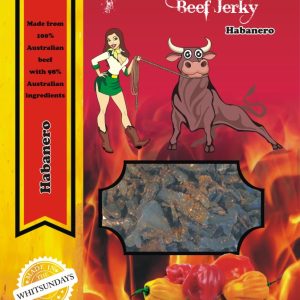 Habanero 200g Buy Done Mooin Habanero Jerky – intense habanero chilli beef snack made from Australian beef.