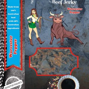 Worcester Pepper 200g Buy Done Mooin Worcester Jerky – savoury, tangy Australian beef snack with bold Worcester-style marinade.